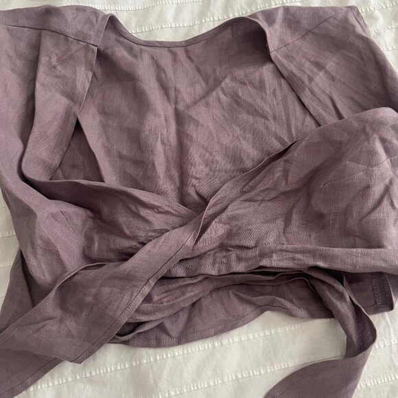 Whimsy + Row Valentino Linen Wrap Top Size Small - Picture 3 of 6
